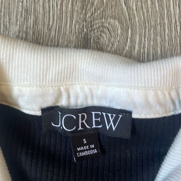 J. Crew Vintage ribbed polo T-shirt short sleeve black and white size small - Picture 4 of 7